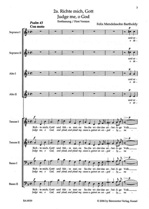 Mendelssohn: Psalm 43 - Richte mich, Gott and führe meine Sache, Op. 78, No. 2