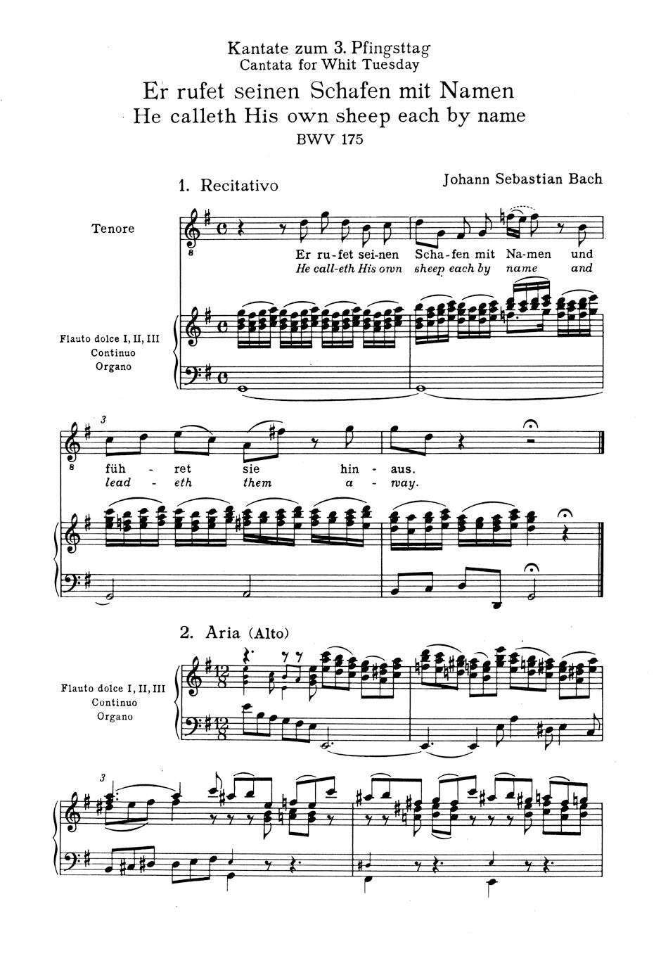 Bach: Er rufet seinen Schafen mit Name, BWV 175