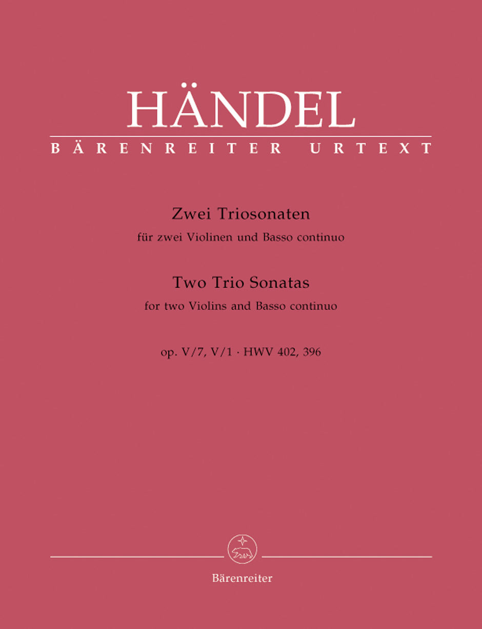Handel: 2 Trio Sonatas, HWV 402 & 396
