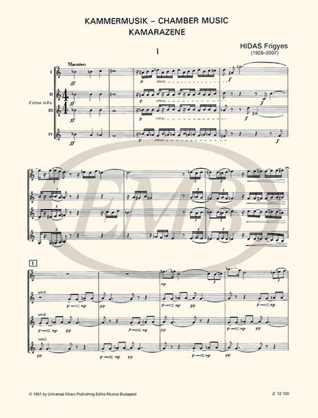 Frigyes: Chamber Music for 4 Horns