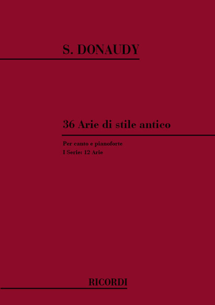 Donaudy: 36 Arie nello stile antico – Volume 1
