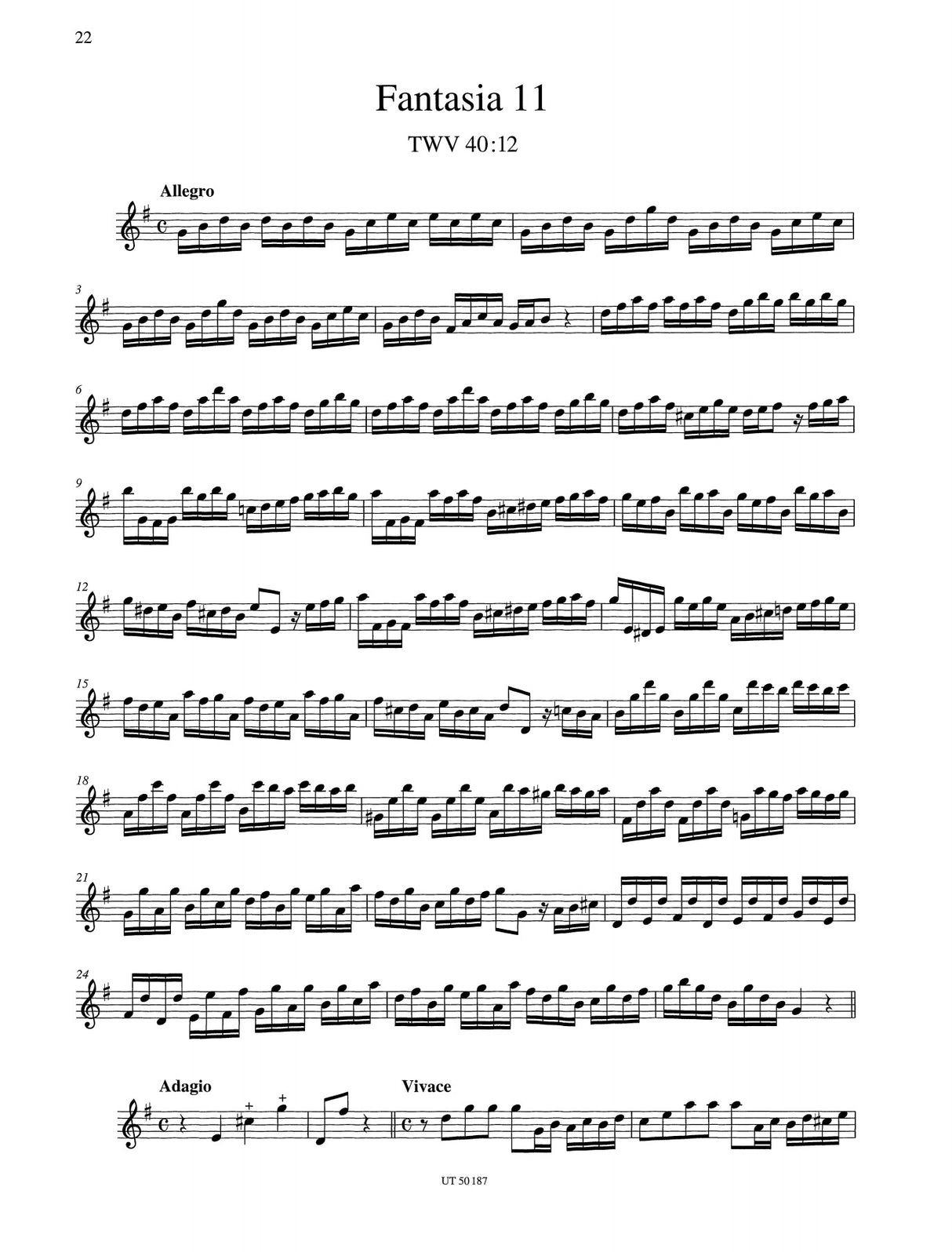 Telemann: 12 Fantasias for Flute, TWV 40:2-13