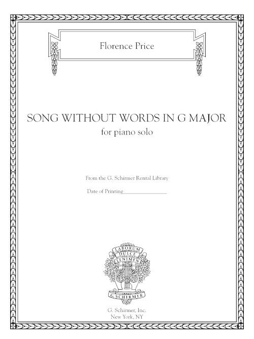 Price: Song Without Words in G Major