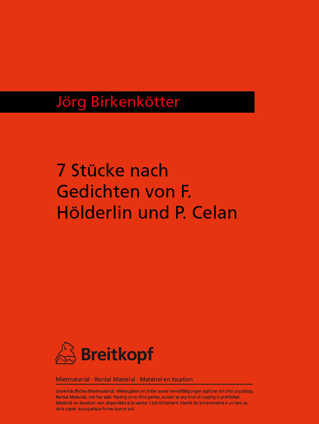 Sieben Stücke nach Gedichten von F. Hölderlin und