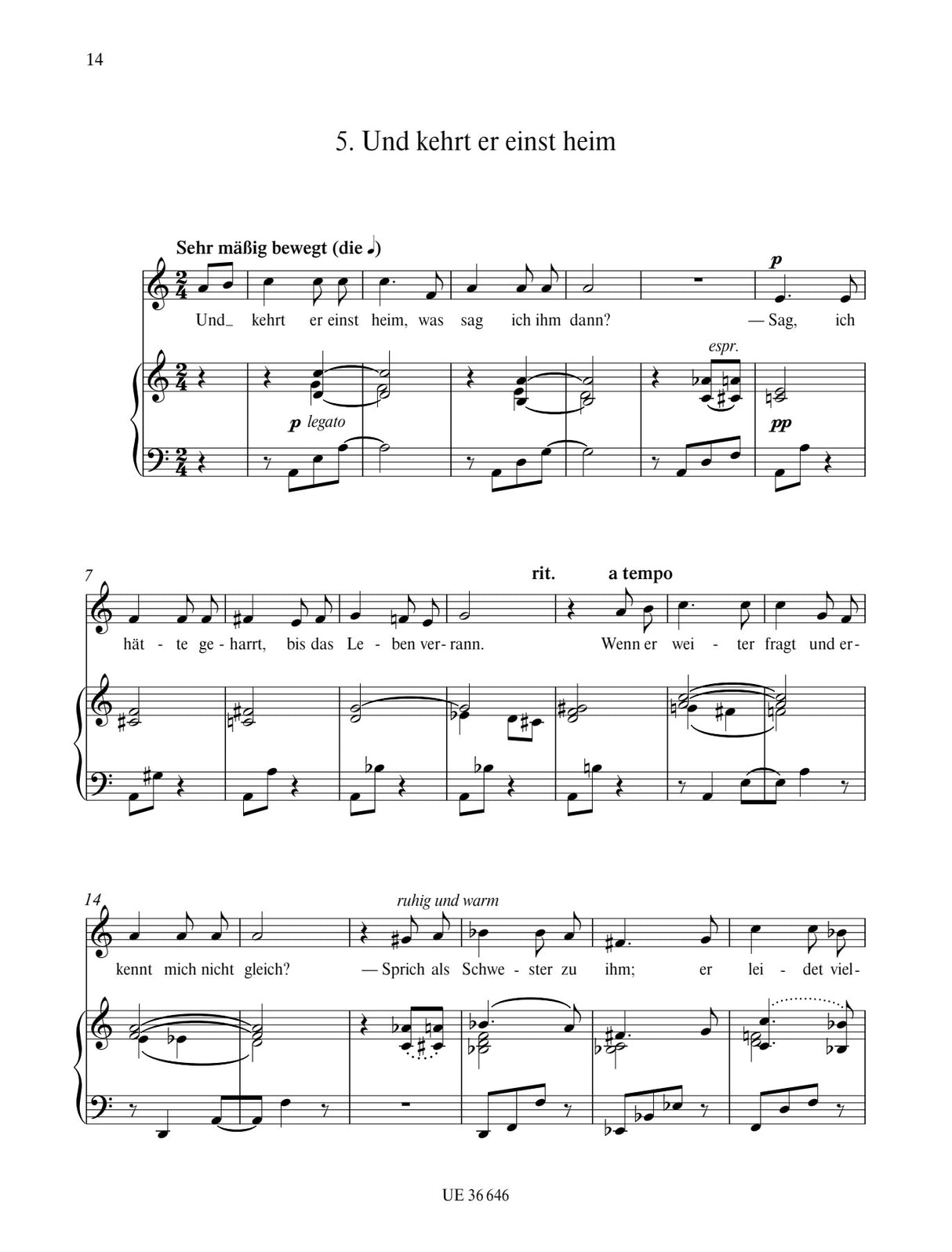 Zemlinsky: 6 Songs, Op. 13