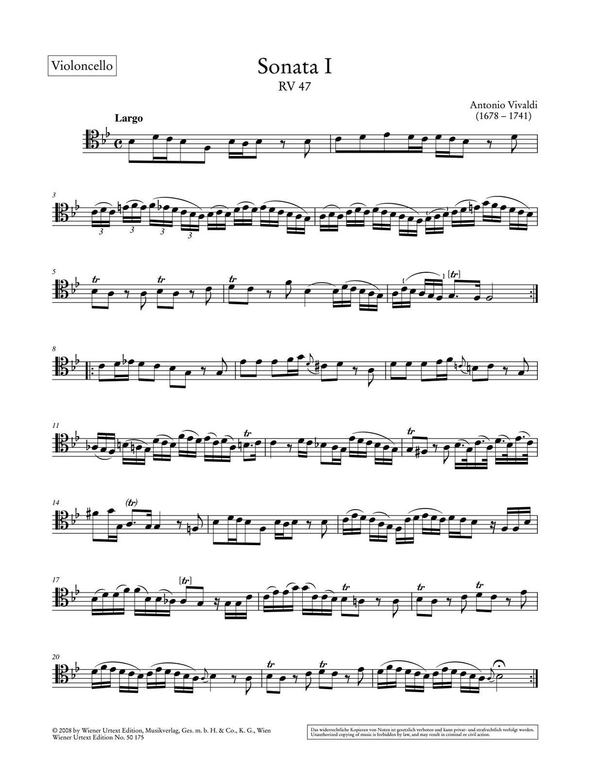 Vivaldi: Complete Cello Sonatas, RV 39-47