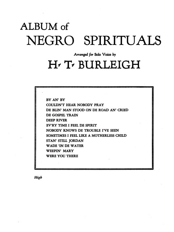 Burleigh: Album of Negro Spirituals