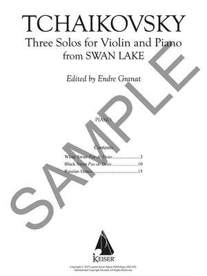Tchaikovsky: 3 Solos for Violin and Piano from 'Swan Lake'