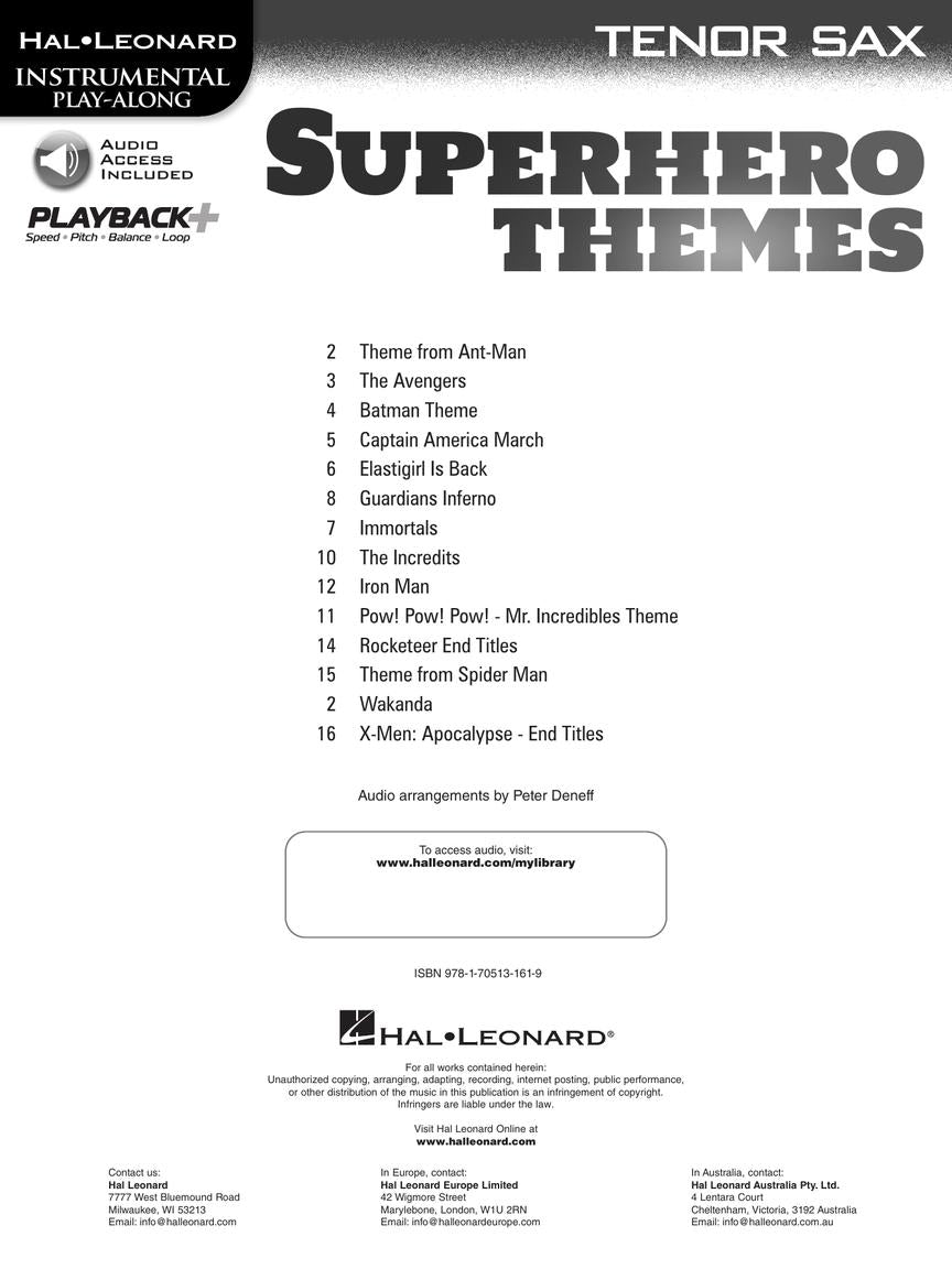 Superhero Themes Instrumental Play-Along for Tenor Sax