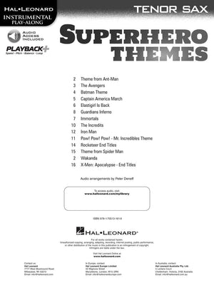 Superhero Themes Instrumental Play-Along for Tenor Sax