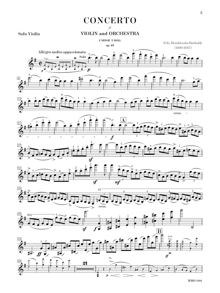 halt Minearbejder Forenkle Mendelssohn: Violin Concerto in E Minor, MWV O 14, Op. 64 - Ficks Music