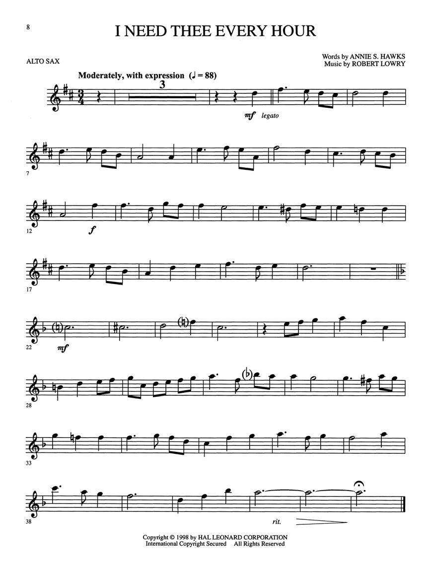Praise & Worship for Solo Alto Saxophone