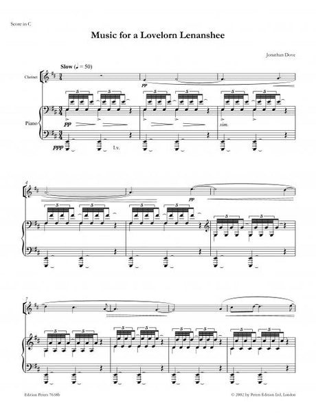 Dove: Music for a Lovelorn Lenanshee (Version for Clarinet & Piano)