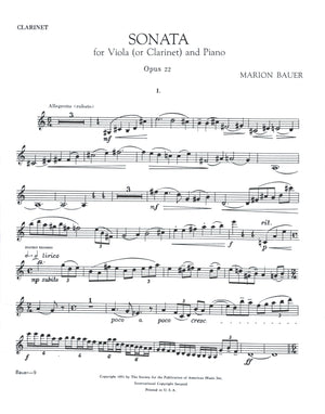 Bauer: Sonata for Viola (or Clarinet) and Piano
