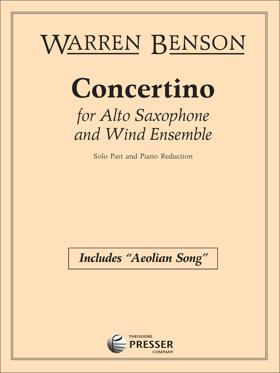 Benson: Concertino for Alto Saxophone and Wind Ensemble