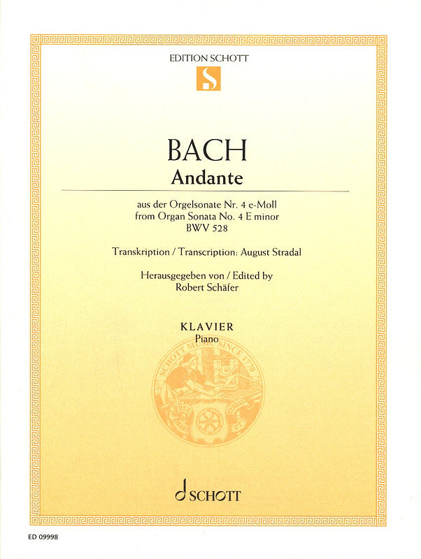 Bach: Andante from Organ Sonata, BWV 528 (arr. for piano)