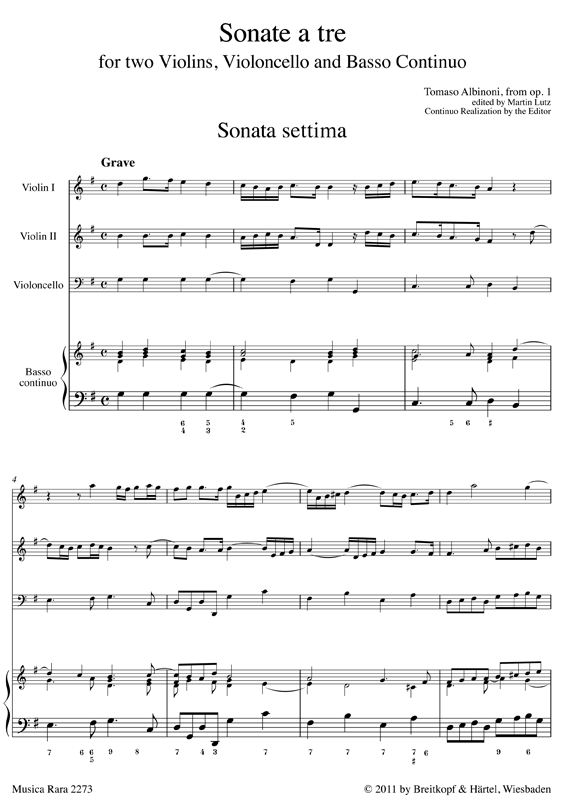 Albinoni: Trio Sonatas, Op. 1, Nos. 7-9