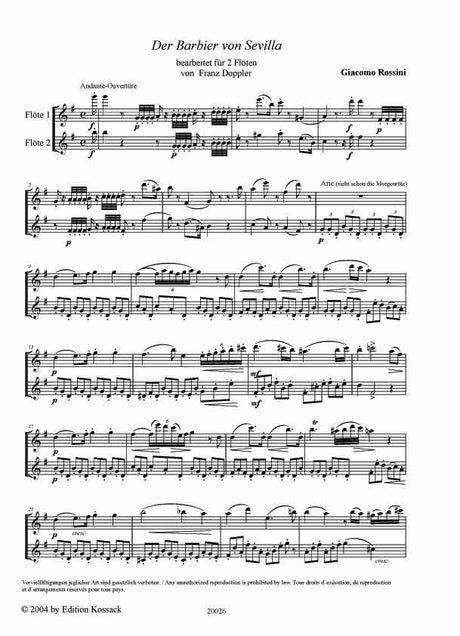 Rossini: The Barber of Seville (arr. for 2 flutes)