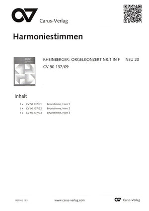 Rheinberger: Organ Concerto No. 1 in F Major, Op. 137