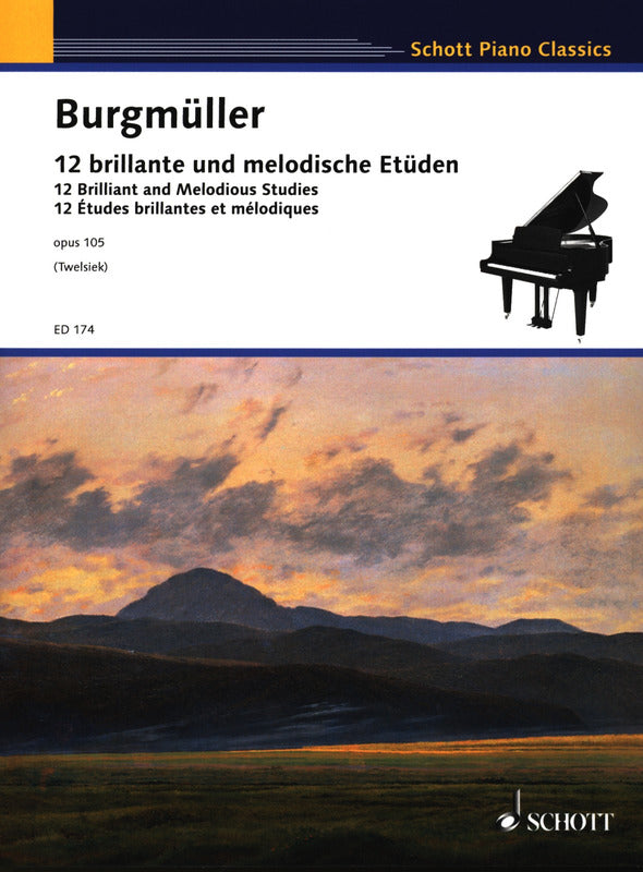 Burgmüller: 12 Brilliant and Melodious Studies, Op. 105