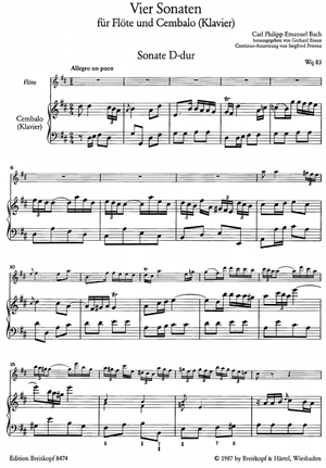 C.P.E. Bach: 4 Flute Sonatas - Volume 1 (Wq. 83 & 84)