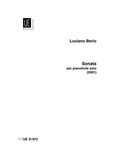 Berio: Piano Sonata