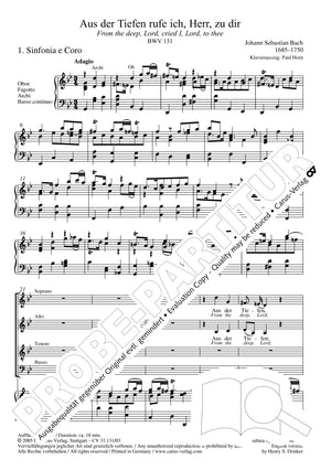 Bach: Aus der Tiefen rufe ich, BWV 131 (Version in G Minor)
