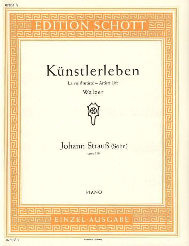 J. Strauss: Künstlerleben, Op. 316 (arr. for piano)