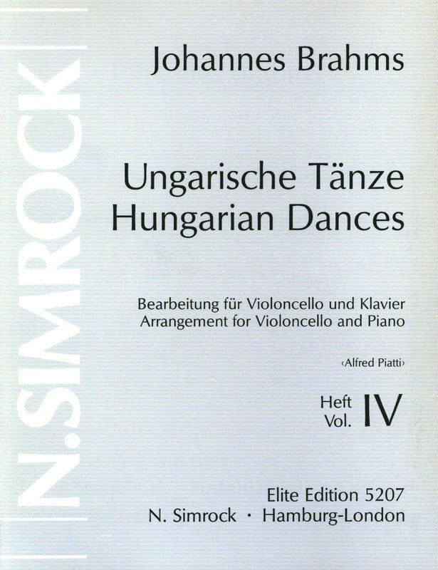 Brahms: Hungarian Dances, Nos. 17-21 (arr. for cello & piano)