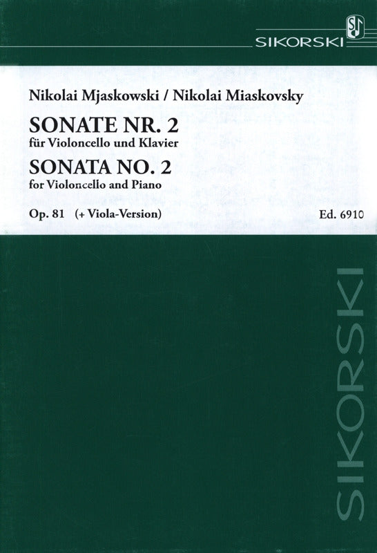 Myaskovsky: Cello Sonata No. 2 in A Minor, Op. 81