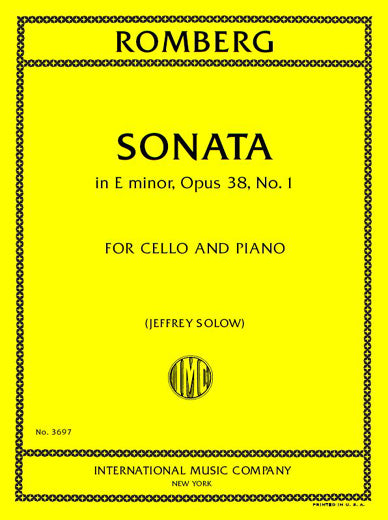 Romberg: Sonata in E Minor, Op. 38, No. 1 (arr. for cello & piano)