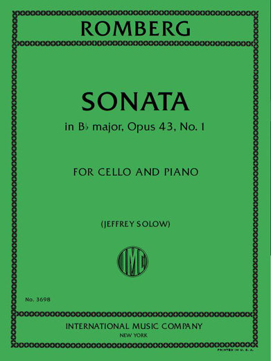 Romberg: Cello Sonata in B-flat Major, Op. 43, No. 1