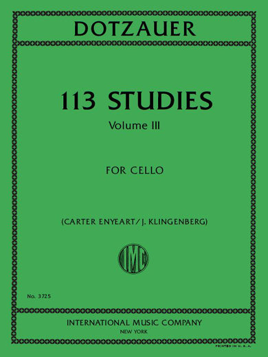 Dotzauer: 113 Studies for Cello - Volume 3