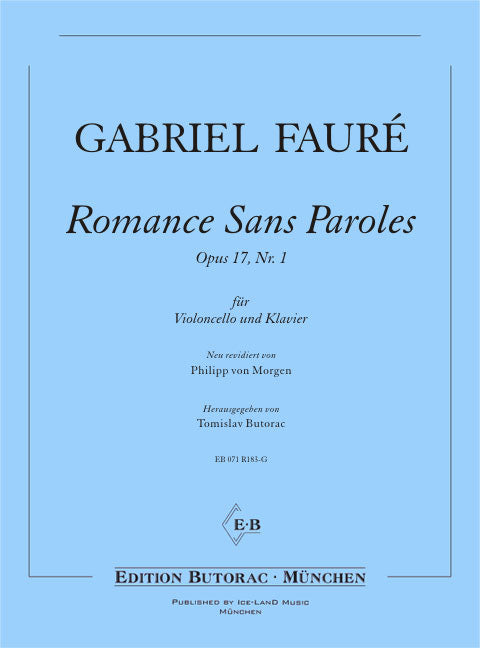 Fauré: Romance sans paroles, Op. 17, No. 1 (arr. for cello & piano)