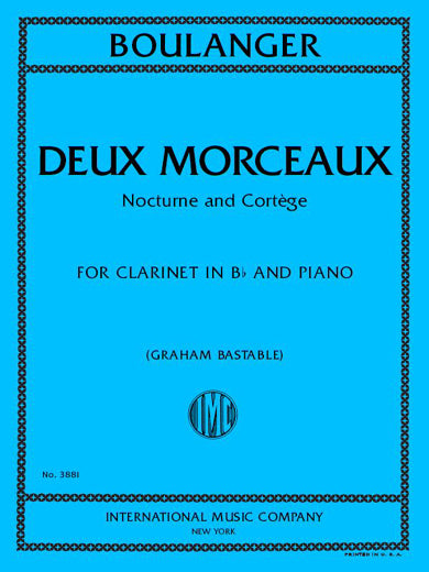 L. Boulanger: 2 Morceaux - Nocturne and Cortège (arr. for clarinet & piano)