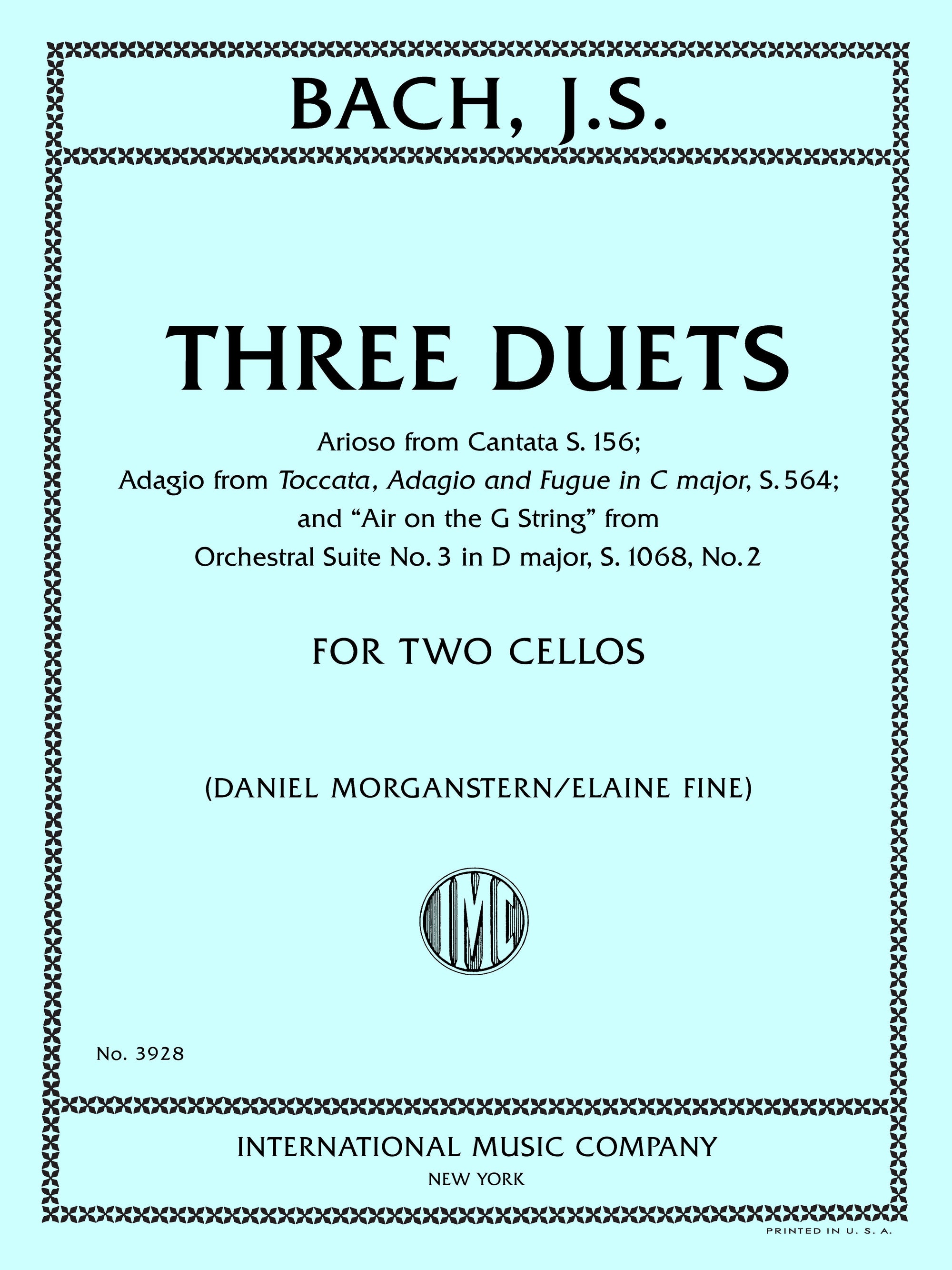 Bach: 3 Duets (arr. for 2 cellos)