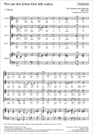 Mendelssohn: Wer nur den lieben Gott läßt walten, MWV A 7