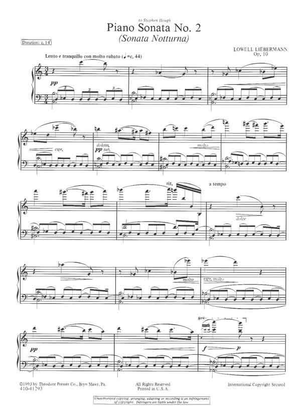Liebermann: Piano Sonata No. 2, Op. 10