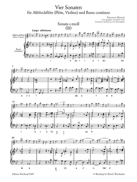 Mancini: 4 Sonatas - Volume 1 (Nos. 3 & 4)