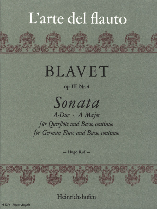Blavet: Flute Sonata in A Major, Op. 3, No. 4