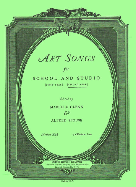 Art Songs for School and Studio - Second Year