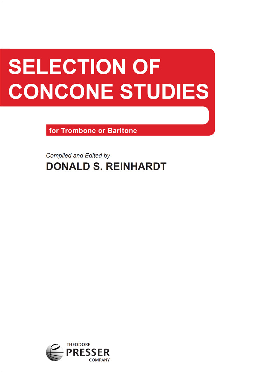 Selection of Concone Studies for Trombone or Baritone
