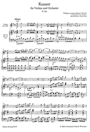 Mozart: Violin Concerto No. 3 in G Major, K. 216