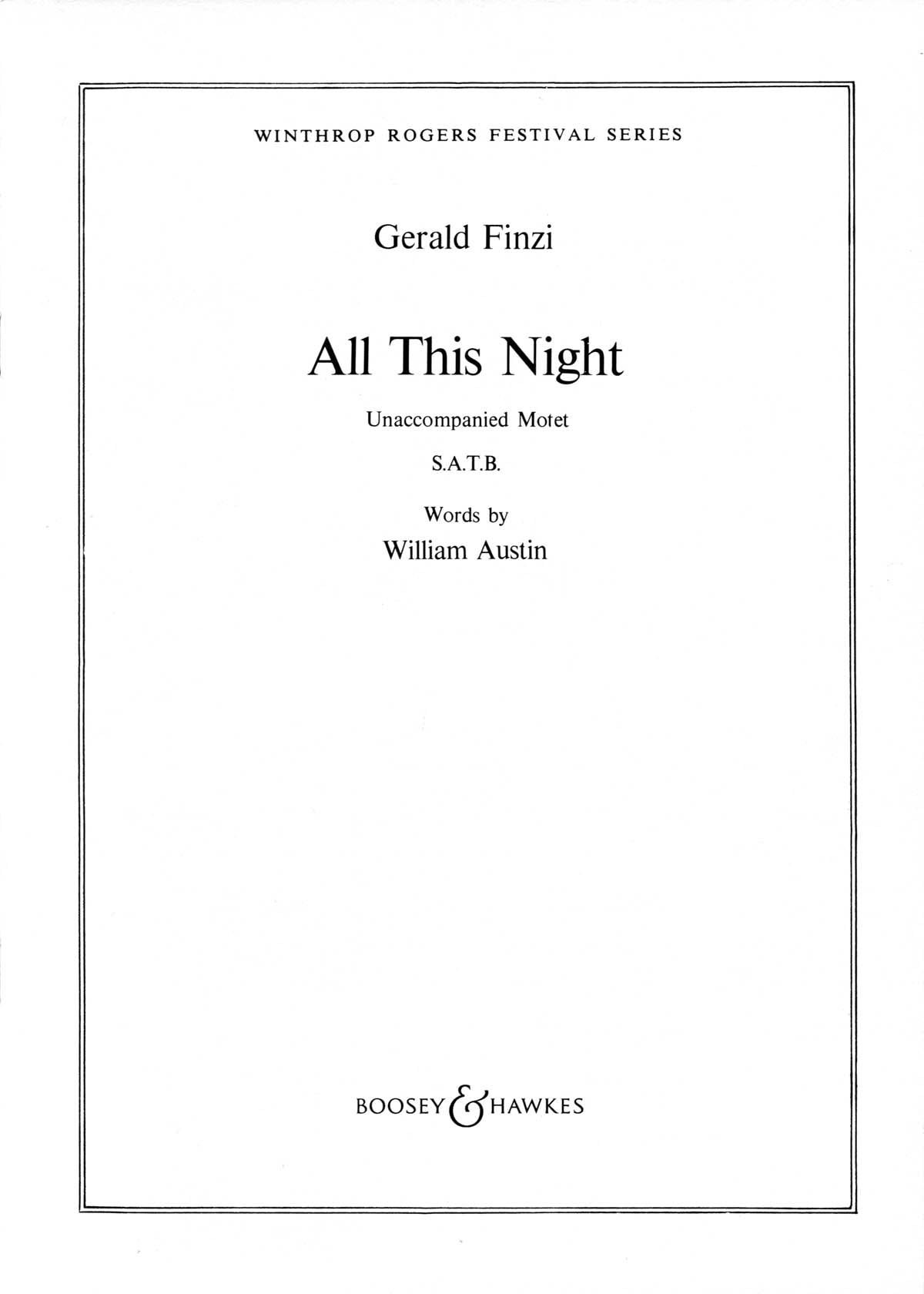 Finzi: All This Night