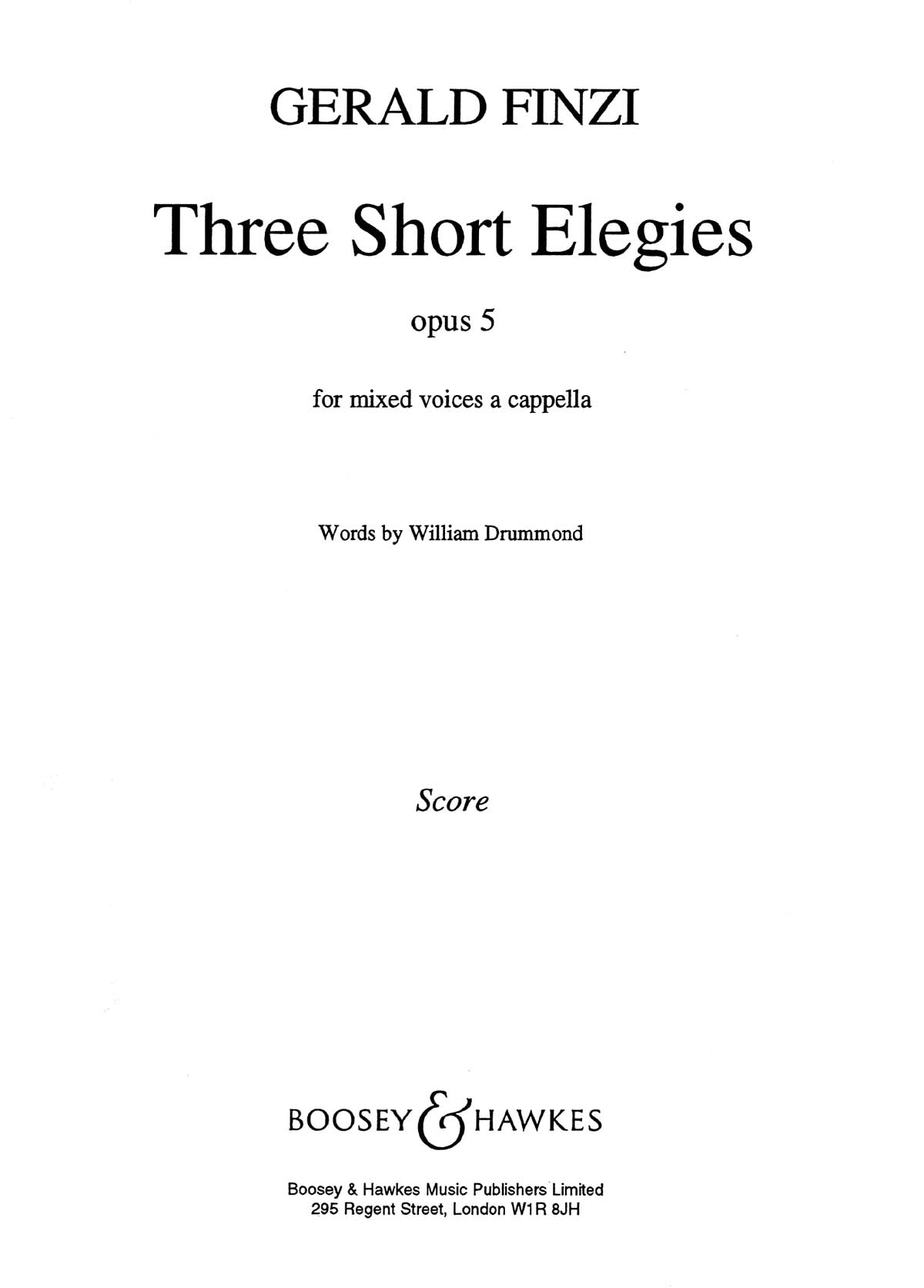Finzi: 3 Short Elegies, Op. 5