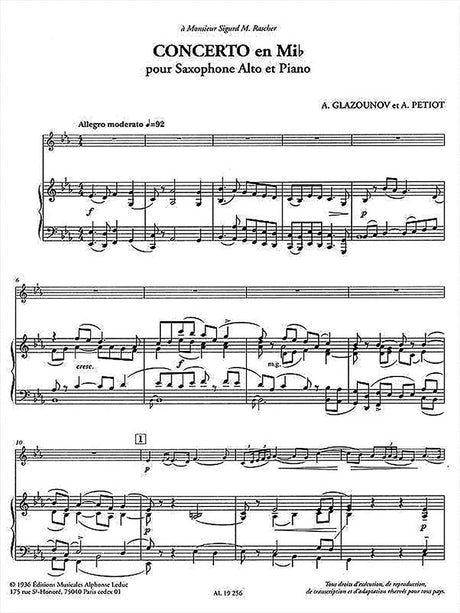 Glazunov: Alto Saxophone Concerto in E-flat Major, Op. 109