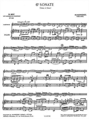 Handel: Sonata, HWV 373 (arr. for sax & piano)