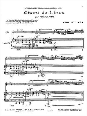 Jolivet: Chant de Linos (arr. for flute and piano)