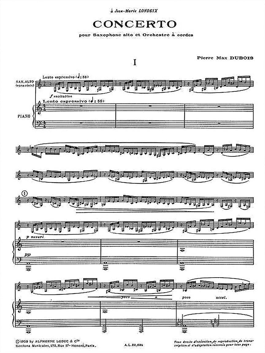 Dubois: Alto Saxophone Concerto