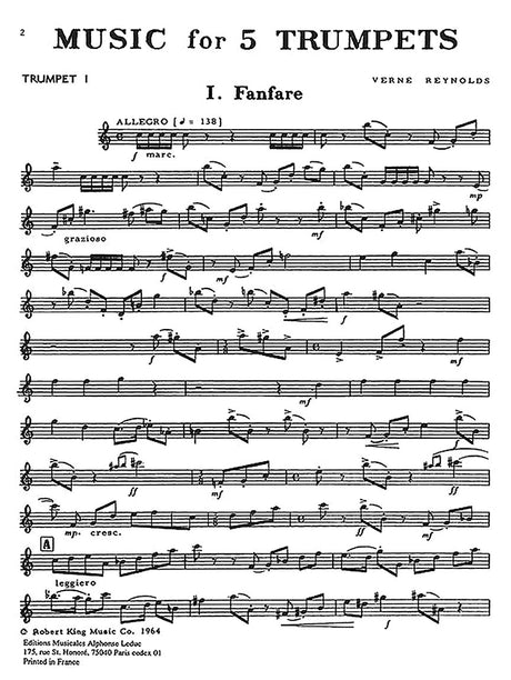 Reynolds: Music for 5 Trumpets
